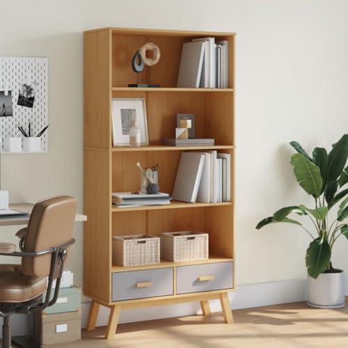 HEFZGDB Bücherregal Olden 4 Fächer Grau und Braun Massivholz Kiefer Büroregal Cd Regal Aktenschrank Mehrzweckschrank für Büro Schlafzimmer Arbeitszimmer Wohnbereich HEFZGDB Bücherregal Olden 4 Fächer Grau und Braun Massivholz Kiefer Büroregal Cd Regal Aktenschrank Mehrzweckschrank für Büro Schlafzimmer Arbeitszimmer Wohnbereich von HEFZGDB