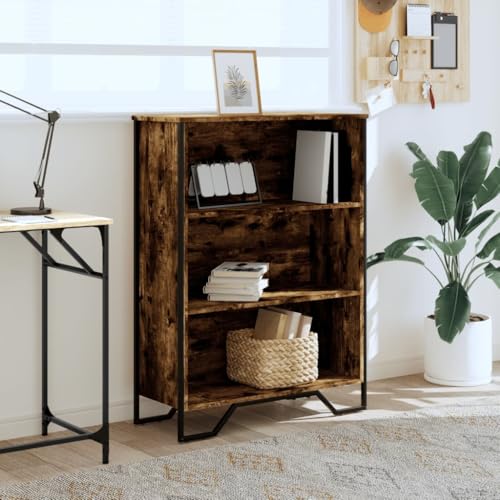 HEFZGDB Bücherregal Räuchereiche 80x31x106 cm Holzwerkstoff Allzweckschrank Cd Regal Aktenschrank Vitrine für Schlafzimmer Wohnbereich Arbeitszimmer Büro von HEFZGDB