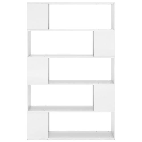 HEFZGDB Bücherregal Raumteiler Hochglanz-Weiß Holzwerkstoff Küchenregal Cd Regal Mehrzweckschrank Vitrine für Wohnbereich Büro Arbeitszimmer Bibliothek von HEFZGDB