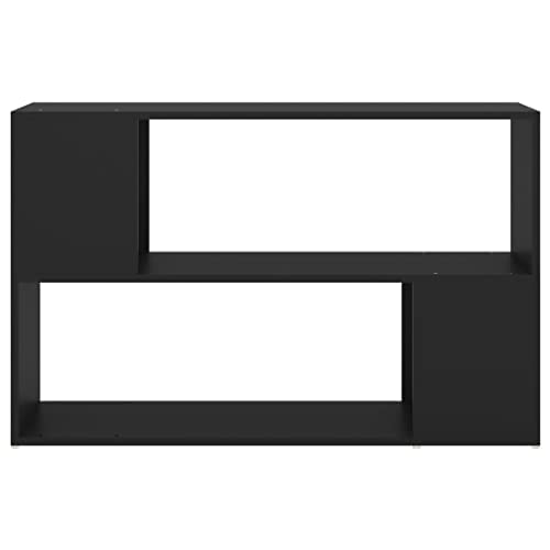 HEFZGDB Bücherregal Schwarz 100x24x63 cm Holzwerkstoff Allzweckschrank Cd Regal Mehrzweckschrank Apothekerschrank Küche für Bibliothek Wohnbereich Büro Schlafzimmer von HEFZGDB