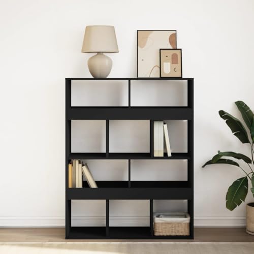 HEFZGDB Bücherregal Schwarz 100x33x125,5 cm Holzwerkstoff Regal Wohnzimmer Stehend Bücherregal Klein Cd Regal Mehrzweckschrank für Büro Wohnbereich Schlafzimmer Arbeitszimmer HEFZGDB Bücherregal Schwarz 100x33x125,5 cm Holzwerkstoff Regal Wohnzimmer Stehend Bücherregal Klein Cd Regal Mehrzweckschrank für Büro Wohnbereich Schlafzimmer Arbeitszimmer von HEFZGDB