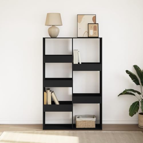 HEFZGDB Bücherregal Schwarz 100x33x155,5 cm Holzwerkstoff Büroregal Bücherregal Klein Cd Regal Küchenschrank für Wohnbereich Bibliothek Schlafzimmer Büro HEFZGDB Bücherregal Schwarz 100x33x155,5 cm Holzwerkstoff Büroregal Bücherregal Klein Cd Regal Küchenschrank für Wohnbereich Bibliothek Schlafzimmer Büro von HEFZGDB
