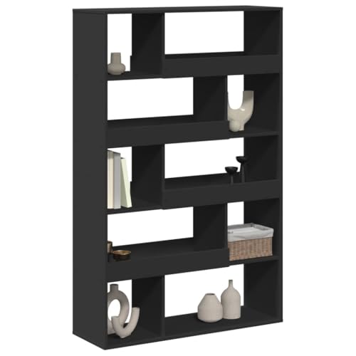 HEFZGDB Bücherregal Schwarz 100x33x156,5 cm Holzwerkstoff Küchenregal Cd Regal Regale Vitrine für Bibliothek Wohnbereich Arbeitszimmer Schlafzimmer von HEFZGDB