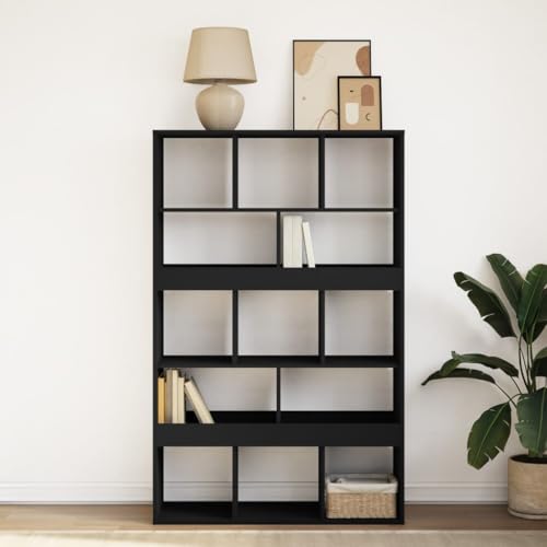 HEFZGDB Bücherregal Schwarz 100x33x156,5 cm Holzwerkstoff Regal Wohnzimmer Stehend Bücherregal Klein Cd Regal Mehrzweckschrank für Büro Wohnbereich Schlafzimmer Arbeitszimmer HEFZGDB Bücherregal Schwarz 100x33x156,5 cm Holzwerkstoff Regal Wohnzimmer Stehend Bücherregal Klein Cd Regal Mehrzweckschrank für Büro Wohnbereich Schlafzimmer Arbeitszimmer von HEFZGDB