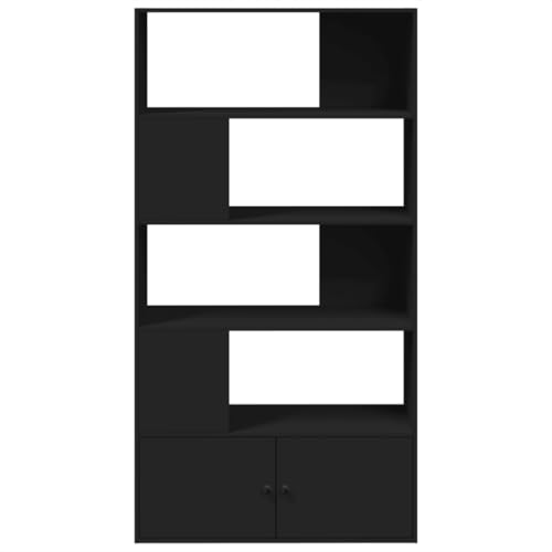 HEFZGDB Bücherregal Schwarz 100x36x189 cm Holzwerkstoff Bücherwagen Cd Regal Aktenschrank Küchenschrank für Bibliothek Büro Arbeitszimmer Wohnbereich von HEFZGDB
