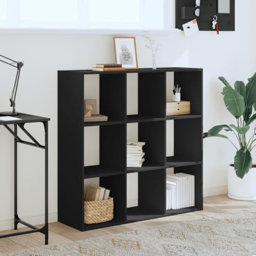 HEFZGDB Bücherregal Schwarz 102x32x102 cm Holzwerkstoff Regal Küche Cd Regal Regale Mehrzweckschrank für Schlafzimmer Wohnbereich Büro Bibliothek HEFZGDB Bücherregal Schwarz 102x32x102 cm Holzwerkstoff Regal Küche Cd Regal Regale Mehrzweckschrank für Schlafzimmer Wohnbereich Büro Bibliothek von HEFZGDB