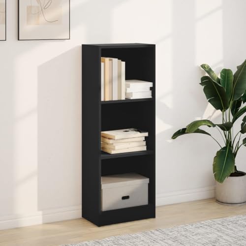 HEFZGDB Bücherregal Schwarz 40x24x109 cm Holzwerkstoff Allzweckschrank Bücherregal Klein Regale Vitrine für Büro Wohnbereich Arbeitszimmer Schlafzimmer von HEFZGDB