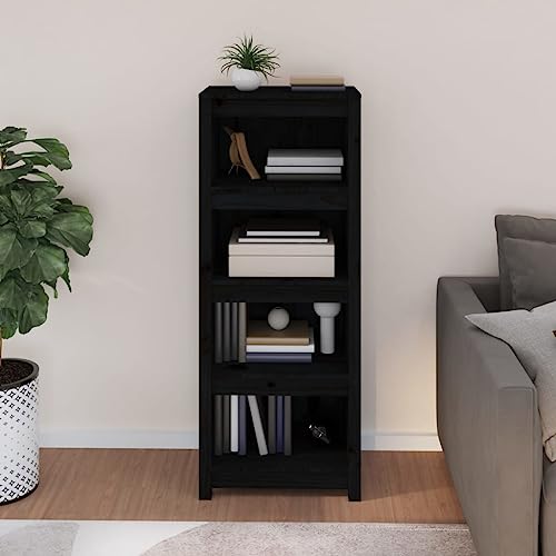 HEFZGDB Bücherregal Schwarz 50x35x125,5 cm Massivholz Kiefer Allzweckschrank Cd Regal Aktenschrank Vitrine für Wohnbereich Bibliothek Arbeitszimmer Büro HEFZGDB Bücherregal Schwarz 50x35x125,5 cm Massivholz Kiefer Allzweckschrank Cd Regal Aktenschrank Vitrine für Wohnbereich Bibliothek Arbeitszimmer Büro von HEFZGDB