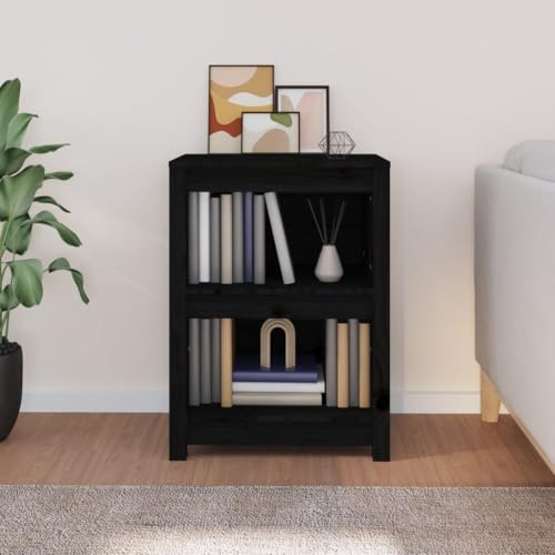 HEFZGDB Bücherregal Schwarz 50x35x68 cm Massivholz Kiefer Allzweckschrank Cd Regal Aktenschrank Vitrine für Wohnbereich Bibliothek Arbeitszimmer Büro HEFZGDB Bücherregal Schwarz 50x35x68 cm Massivholz Kiefer Allzweckschrank Cd Regal Aktenschrank Vitrine für Wohnbereich Bibliothek Arbeitszimmer Büro von HEFZGDB