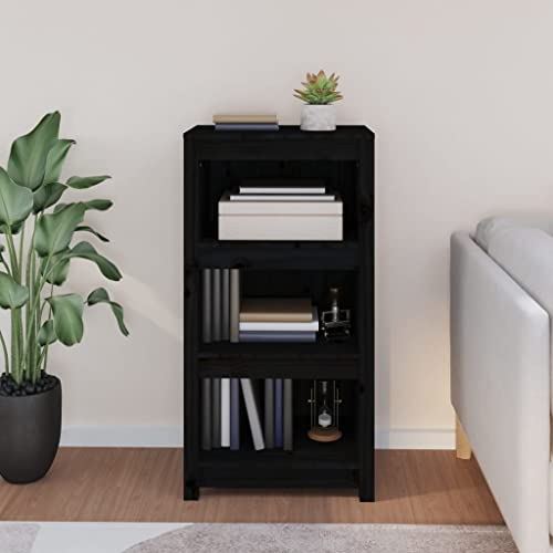 HEFZGDB Bücherregal Schwarz 50x35x97 cm Massivholz Kiefer Allzweckschrank Cd Regal Aktenschrank Vitrine für Wohnbereich Bibliothek Arbeitszimmer Büro HEFZGDB Bücherregal Schwarz 50x35x97 cm Massivholz Kiefer Allzweckschrank Cd Regal Aktenschrank Vitrine für Wohnbereich Bibliothek Arbeitszimmer Büro von HEFZGDB
