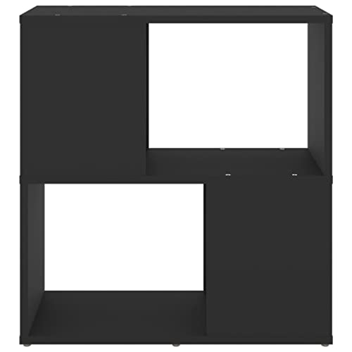 HEFZGDB Bücherregal Schwarz 60x24x63 cm Holzwerkstoff Allzweckschrank Cd Regal Regale Küchenschrank für Büro Arbeitszimmer Wohnbereich Bibliothek von HEFZGDB
