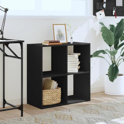 HEFZGDB Bücherregal Schwarz 68,5x32x68,5 cm Holzwerkstoff Regal Küche Cd Regal Regale Mehrzweckschrank für Schlafzimmer Wohnbereich Büro Bibliothek von HEFZGDB