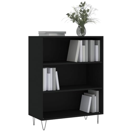 HEFZGDB Bücherregal Schwarz 69,5x32,5x90 cm Holzwerkstoff Regal Schlafzimmer Cd Regal Aktenschrank Mehrzweckschrank für Wohnbereich Bibliothek Schlafzimmer Arbeitszimmer von HEFZGDB
