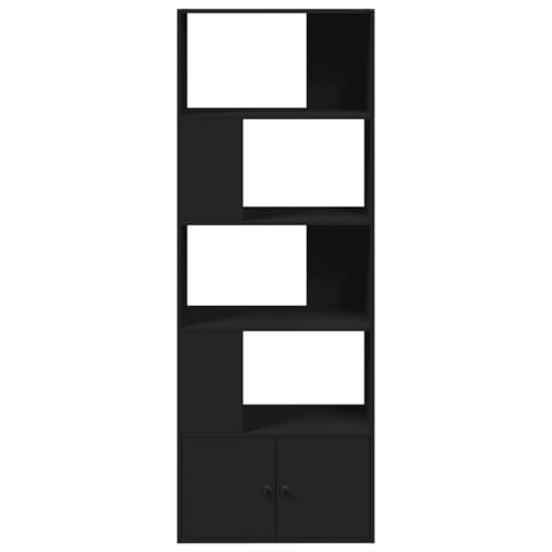 HEFZGDB Bücherregal Schwarz 70x36x189 cm Holzwerkstoff Bücherwagen Cd Regal Aktenschrank Küchenschrank für Bibliothek Büro Arbeitszimmer Wohnbereich HEFZGDB Bücherregal Schwarz 70x36x189 cm Holzwerkstoff Bücherwagen Cd Regal Aktenschrank Küchenschrank für Bibliothek Büro Arbeitszimmer Wohnbereich von HEFZGDB