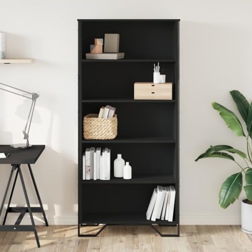 HEFZGDB Bücherregal Schwarz 80x31x169 cm Holzwerkstoff Allzweckschrank Cd Regal Aktenschrank Vitrine für Schlafzimmer Wohnbereich Arbeitszimmer Büro HEFZGDB Bücherregal Schwarz 80x31x169 cm Holzwerkstoff Allzweckschrank Cd Regal Aktenschrank Vitrine für Schlafzimmer Wohnbereich Arbeitszimmer Büro von HEFZGDB