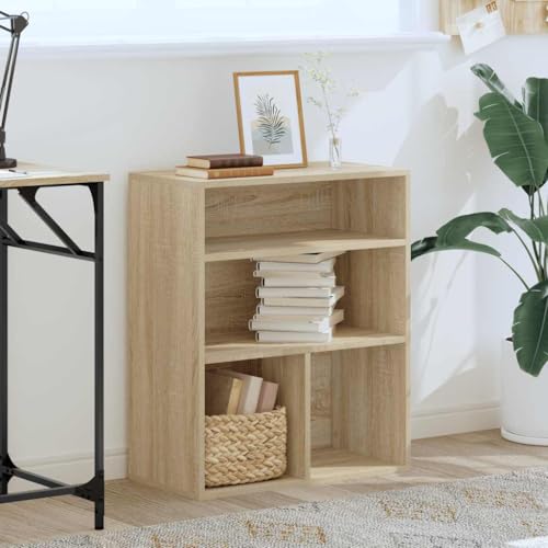 HEFZGDB Bücherregal Sonoma-Eiche 60x30x71,5 cm Holzwerkstoff Bücherwagen Bücherregal Klein Aktenschrank Vitrine für Büro Arbeitszimmer Schlafzimmer Bibliothek von HEFZGDB