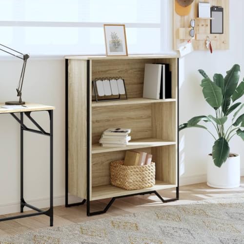 HEFZGDB Bücherregal Sonoma-Eiche 80x31x106 cm Holzwerkstoff Allzweckschrank Cd Regal Aktenschrank Vitrine für Schlafzimmer Wohnbereich Arbeitszimmer Büro von HEFZGDB