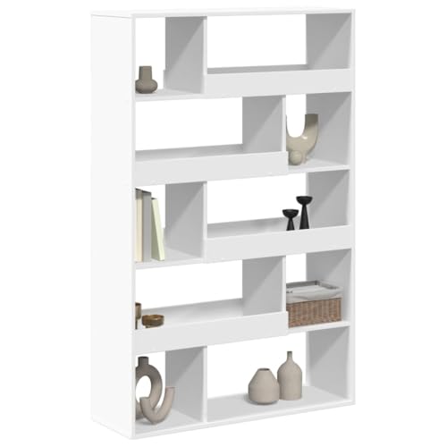 HEFZGDB Bücherregal Weiß 100x33x156,5 cm Holzwerkstoff Küchenregal Cd Regal Regale Vitrine für Bibliothek Wohnbereich Arbeitszimmer Schlafzimmer von HEFZGDB
