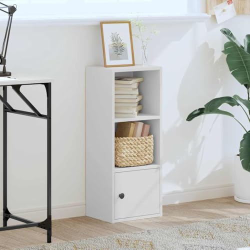 HEFZGDB Bücherregal Weiß 31x24x77 cm Holzwerkstoff Regal Schlafzimmer Cd Regal Aktenschrank Regale für Schlafzimmer Bibliothek Büro Wohnbereich von HEFZGDB