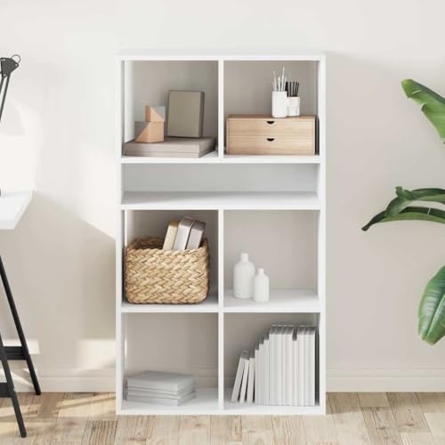 HEFZGDB Bücherregal Weiß 66x31x112 cm Holzwerkstoff Bücherwagen Bücherregal Klein Aktenschrank Vitrine für Büro Arbeitszimmer Schlafzimmer Bibliothek HEFZGDB Bücherregal Weiß 66x31x112 cm Holzwerkstoff Bücherwagen Bücherregal Klein Aktenschrank Vitrine für Büro Arbeitszimmer Schlafzimmer Bibliothek von HEFZGDB