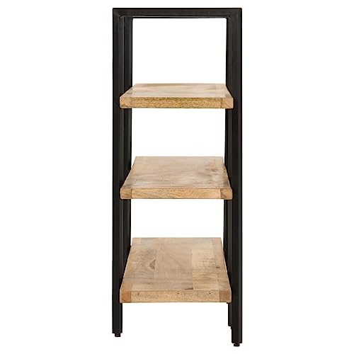 HEFZGDB Bücherregal mit 3 Regalböden 160x31x80 cm Mango Massivholz Vitrine Aktenschrank Apothekerschrank Küche Küchenschrank für Wohnbereich Bibliothek Arbeitszimmer Schlafzimmer von HEFZGDB