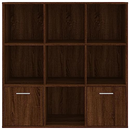 HEFZGDB Bücherschrank Braun Eichen-Optik 98x30x98 cm Küchenregal Cd Regal Regale Vitrine für Schlafzimmer Bibliothek Arbeitszimmer Büro von HEFZGDB