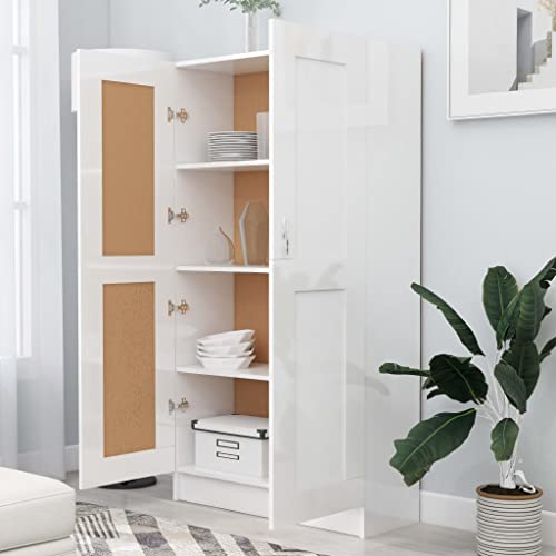 HEFZGDB Bücherschrank Hochglanz-Weiß 82,5x30,5x150 cm Holzwerkstoff Regal Küche Cd Regal Aktenschrank Apothekerschrank Küche für Büro Arbeitszimmer Wohnbereich Schlafzimmer HEFZGDB Bücherschrank Hochglanz-Weiß 82,5x30,5x150 cm Holzwerkstoff Regal Küche Cd Regal Aktenschrank Apothekerschrank Küche für Büro Arbeitszimmer Wohnbereich Schlafzimmer von HEFZGDB