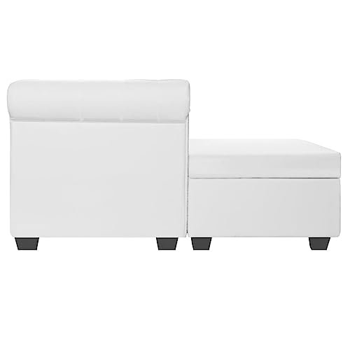 HEFZGDB Chesterfield-Sofa L-Form Kunstleder Weiß Sessel Schlafzimmer Lesesessel Bequem Jugendsofa Sofa Wohnzimmer für Schlafzimmer Wohnbereich Aufenthaltsraum Empfangsraum von HEFZGDB