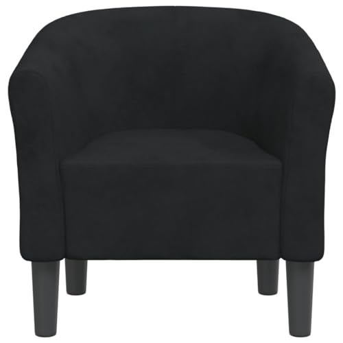 HEFZGDB Clubsessel Schwarz Samt Sessel Schlafzimmer Loungesessel Wohnzimmer Schminktisch Stuhl Küchenstühle für Schlafzimmer Wohnbereich Arbeitszimmer Balkon von HEFZGDB