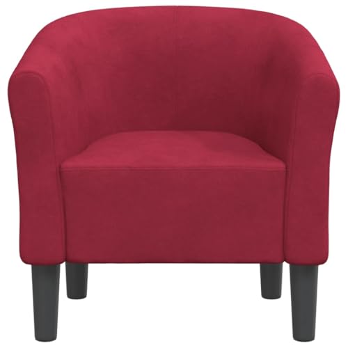 HEFZGDB Clubsessel Weinrot Samt Sessel Schlafzimmer Loungesessel Wohnzimmer Schminktisch Stuhl Küchenstühle für Schlafzimmer Wohnbereich Arbeitszimmer Balkon von HEFZGDB