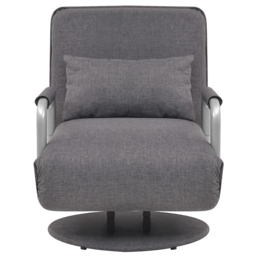 HEFZGDB Drehsessel mit Schlaffunktion Dunkelgrau Stoff Big Sessel Schminkstuhl Loungesessel Wohnzimmer Küchenstühle für Schlafzimmer Wohnbereich Arbeitszimmer Sitzungszimmer von HEFZGDB