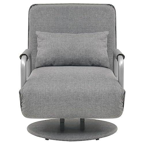 HEFZGDB Drehstuhl und Schlafsofa Hellgrau Stoff Big Sessel Schminkstuhl Loungesessel Wohnzimmer Küchenstühle für Schlafzimmer Wohnbereich Arbeitszimmer Sitzungszimmer von HEFZGDB