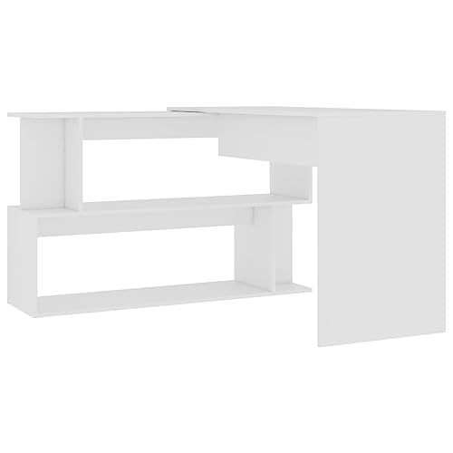 HEFZGDB Eckschreibtisch Weiß 200x50x76 cm Holzwerkstoff Gamer Schreibtisch Gaming Tisch Gaming Schreibtisch Schreibtisch Groß für Wohnbereich Schlafzimmer Küche Arbeitszimmer von HEFZGDB
