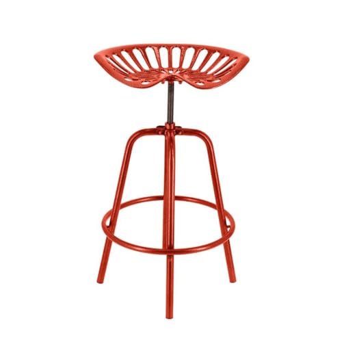HEFZGDB Esschert Design Traktor-Barstuhl Rot Kosmetik Stuhl Schminkstuhl Küchenstühle Modern Barstühle für Café Gaststätten Bars Wohnzimmer von HEFZGDB