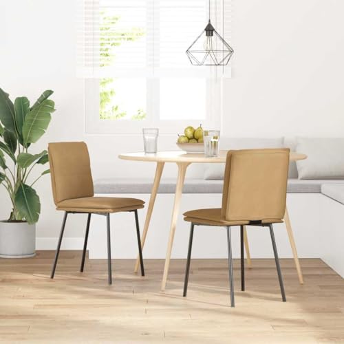 HEFZGDB Esszimmerstühle 2 STK. Braun Samt Bequemer Stuhl Schminkstuhl Essstuhl Dining Chairs für Speisesaal Wohnstube Balkon Küche von HEFZGDB