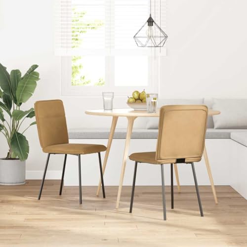 HEFZGDB Esszimmerstühle 2 STK. Braun Samt Schminksessel Esszimmerstühle Schminkstuhl Dining Chairs für Wohnstube Küche Speisesaal Balkon von HEFZGDB