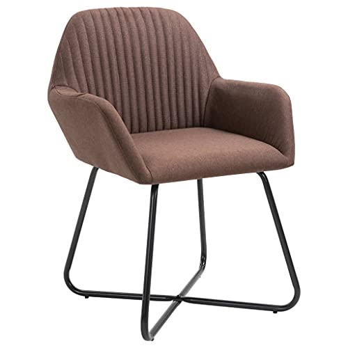 HEFZGDB Esszimmerstühle 2 STK. Braun Stoff Küchenstuhl Sitzhocker Essstuhl Küchenstühle Modern für Wohnstube Küche Speisesaal Balkon von HEFZGDB