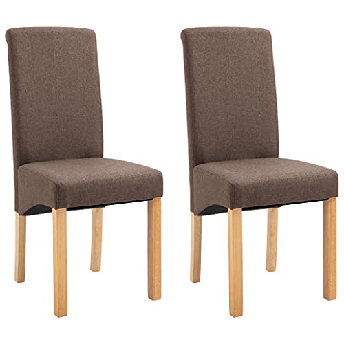 HEFZGDB Esszimmerstühle 2 STK. Braun Stoff Schminksessel Esszimmerstühle Schminkstuhl Dining Chairs für Küche Balkon Speisesaal Wohnstube von HEFZGDB
