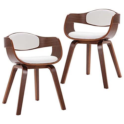 HEFZGDB Esszimmerstühle 2 STK. Bugholz und Kunstleder Küchenhocker Sitzhocker Wohnzimmer Stühle Dining Chairs für Wohnstube Küche Balkon Speisesaal von HEFZGDB