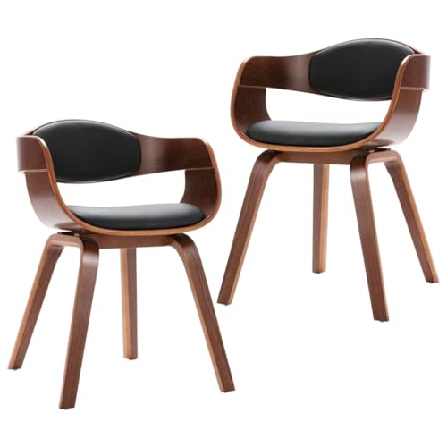 HEFZGDB Esszimmerstühle 2 STK. Bugholz und Kunstleder Küchenhocker Sitzhocker Wohnzimmer Stühle Dining Chairs für Wohnstube Küche Balkon Speisesaal von HEFZGDB