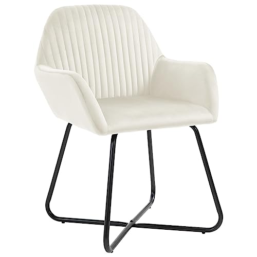 HEFZGDB Esszimmerstühle 2 STK. Creme Samt Bequemer Stuhl Schminkstuhl Essstuhl Dining Chairs für Wohnstube Speisesaal Balkon Küche von HEFZGDB