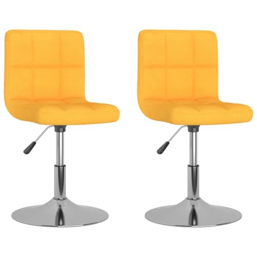 HEFZGDB Esszimmerstühle 2 STK. Drehbar Gelb Stoff Vanity Chair Esszimmerstühle Schminktisch Stuhl Stuhl Esszimmer für Balkon Küche Wohnstube Speisesaal von HEFZGDB