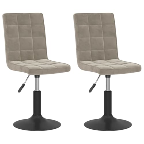 HEFZGDB Esszimmerstühle 2 STK. Drehbar Hellgrau Samt Esstischstuhl Sitzhocker Dining Chairs Stuhl Küche für Küche Wohnstube Balkon Speisesaal von HEFZGDB