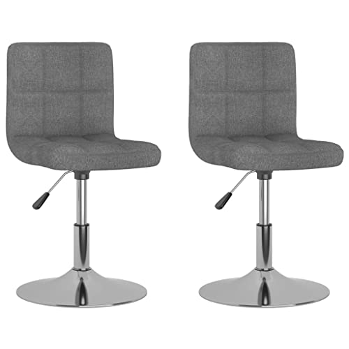 HEFZGDB Esszimmerstühle 2 STK. Drehbar Hellgrau Stoff Vanity Chair Esszimmerstühle Schminktisch Stuhl Stuhl Esszimmer für Balkon Küche Wohnstube Speisesaal von HEFZGDB