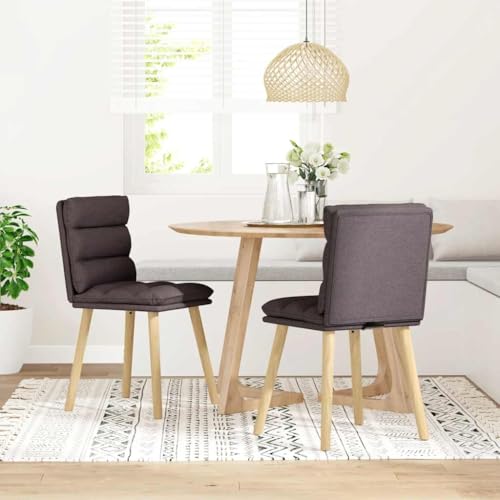 HEFZGDB Esszimmerstühle 2 STK. Dunkelbraun Stoff Gartenstuhl Esszimmerstühle Essstuhl Küchenstühle Modern für Speisesaal Küche Balkon Wohnstube von HEFZGDB