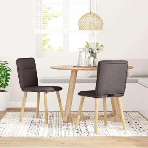 HEFZGDB Esszimmerstühle 2 STK. Dunkelbraun Stoff Küchenhocker Sitzhocker Schminkstuhl Besucherstuhl für Balkon Küche Wohnstube Speisesaal von HEFZGDB