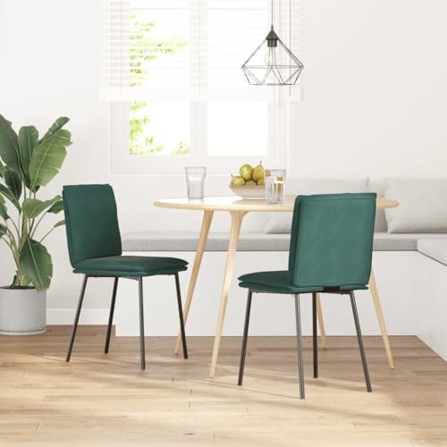 HEFZGDB Esszimmerstühle 2 STK. Dunkelgrün Samt Bequemer Stuhl Schminkstuhl Essstuhl Dining Chairs für Speisesaal Wohnstube Balkon Küche von HEFZGDB
