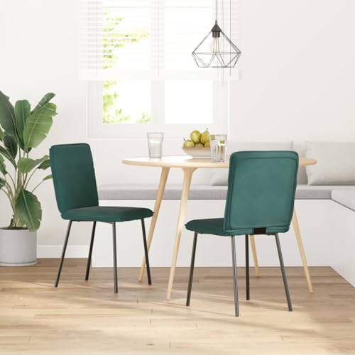 HEFZGDB Esszimmerstühle 2 STK. Dunkelgrün Samt Schminksessel Esszimmerstühle Schminkstuhl Dining Chairs für Wohnstube Küche Speisesaal Balkon von HEFZGDB