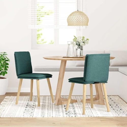 HEFZGDB Esszimmerstühle 2 STK. Dunkelgrün Stoff Küchenstuhl Sitzhocker Essstuhl Küchenstühle Modern für Balkon Speisesaal Küche Wohnstube von HEFZGDB