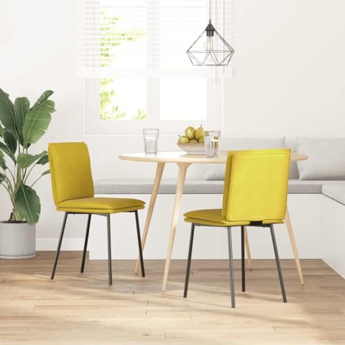 HEFZGDB Esszimmerstühle 2 STK. Gelb Samt Bequemer Stuhl Schminkstuhl Essstuhl Dining Chairs für Speisesaal Wohnstube Balkon Küche von HEFZGDB